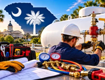 Arizona CR-39 Air Conditioning and Refrigeration Exam Study Guide featuring HVAC equipment and refrigeration tools