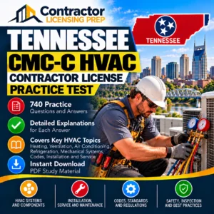 Tennessee CMC-A Plumbing Contractor License Practice Test with 730 practice questions and answers, plumbing systems, installation, codes, and safety topics.