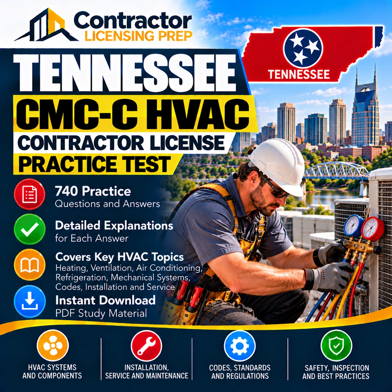 Tennessee CMC-A Plumbing Contractor License Practice Test with 730 practice questions and answers, plumbing systems, installation, codes, and safety topics.